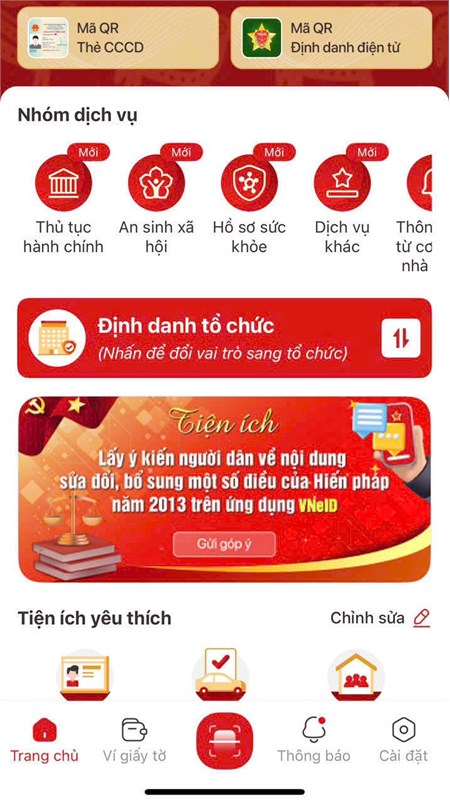 Hướng dẫn thực hiện góp ý sửa đổi, bổ sung một số điều của Hiến pháp trên VNeID