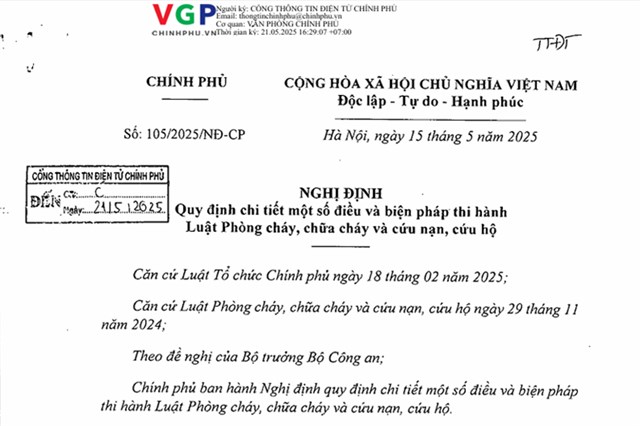 Nghị định mới quy định chi tiết thi hành Luật Phòng cháy, chữa cháy và cứu nạn, cứu hộ